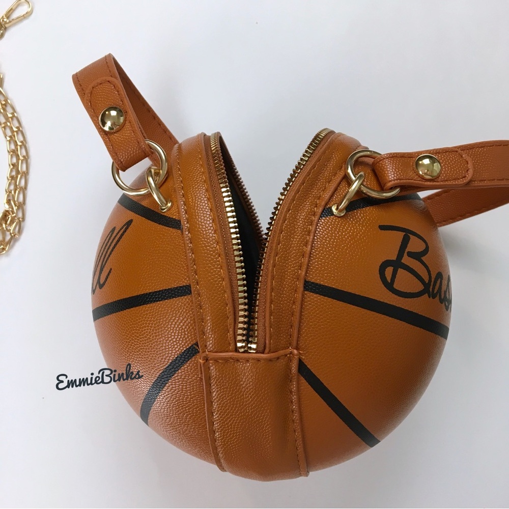 New Vegan Leather Mini Basketball Purse ~ Clutch Crossbody Basketball Bag - Picture 11 of 16
